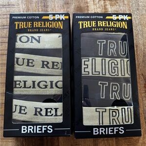 True Religion Black and Gold 100% cotton men’s underwear Briefs 10 pairs NEW NWT